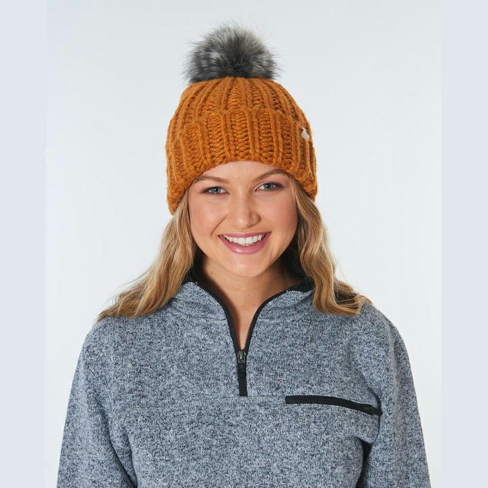 Rip Curl Chunky Fur Pom-Pom Beanie 