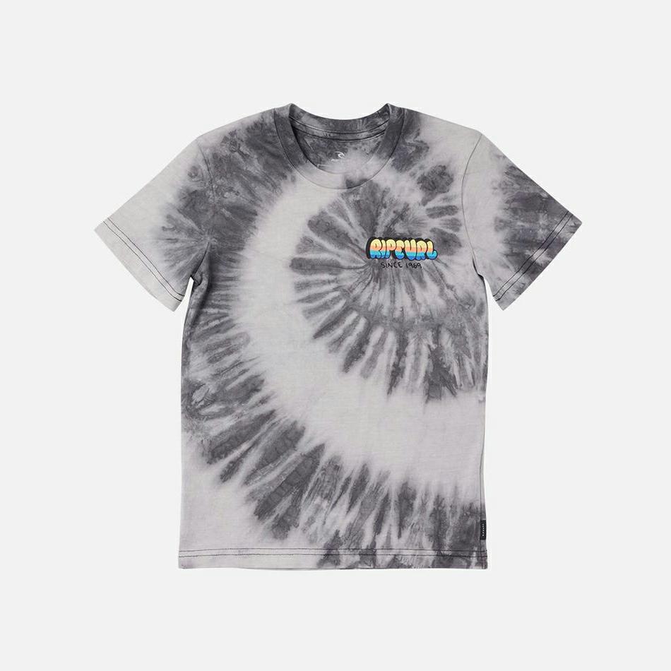 Rip Curl Pitcher Tie Dye Tee-Boy BLACK 