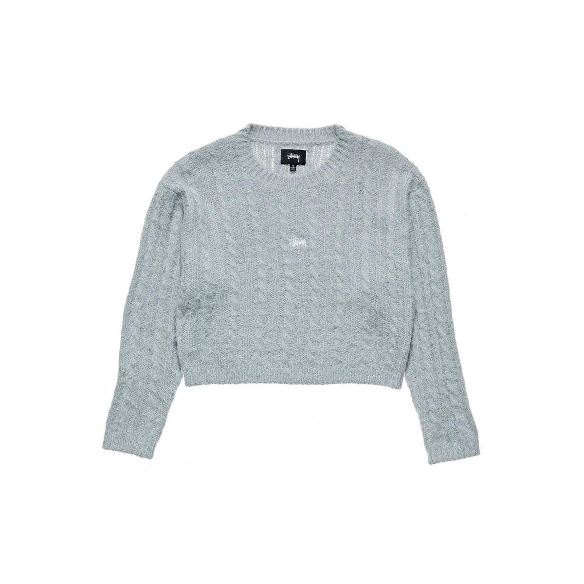Stussy Pearl Cable Knit Sweater FLAT 