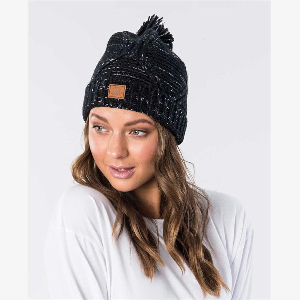 Rip Curl Flecker Pom-Pom Beanie BLACK 