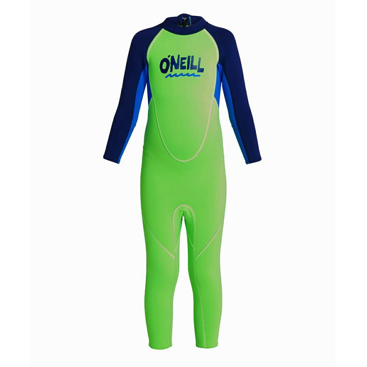 Oneill Boys Toddlers Reactor II 2MM Steamer Wetsuit DGLO/OCEAN/NVY, NVY