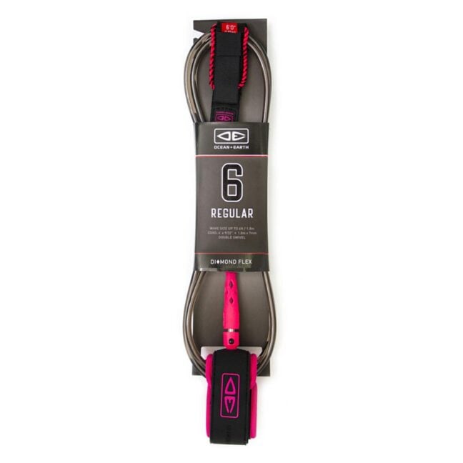 Ocean And Earth Regular Diamond Flex 6'0 Moulded Leash Pink. Ocean And Earth Legropes in Boardsports Legropes & Boardsports Surf. Code: LR60