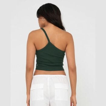 Rusty Everywhere One Shoulder Tank Dark Emerald. Rusty Singlets & Tanks in Womens Singlets & Tanks & Womens T-shirts & Singlets. Code: FSL0669