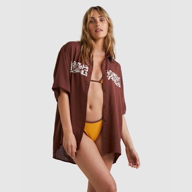 Billabong Tiki Babe Shirt Mocha. Billabong Shirts - Short Sleeve in Womens Shirts - Short Sleeve & Womens Shirts. Code: UBJWT00190