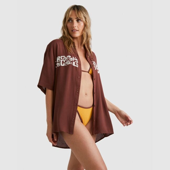 Billabong Tiki Babe Shirt Mocha. Billabong Shirts - Short Sleeve in Womens Shirts - Short Sleeve & Womens Shirts. Code: UBJWT00190