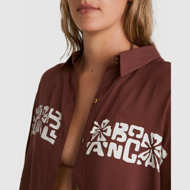 Billabong Tiki Babe Shirt Mocha. Billabong Shirts - Short Sleeve in Womens Shirts - Short Sleeve & Womens Shirts. Code: UBJWT00190
