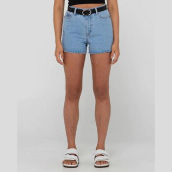 Rusty Malta High Waisted Frayed Denim Short Blue Lagoon. Rusty Walkshorts - Fitted Waist in Womens Walkshorts - Fitted Waist & Womens Shorts. Code: WKL0774