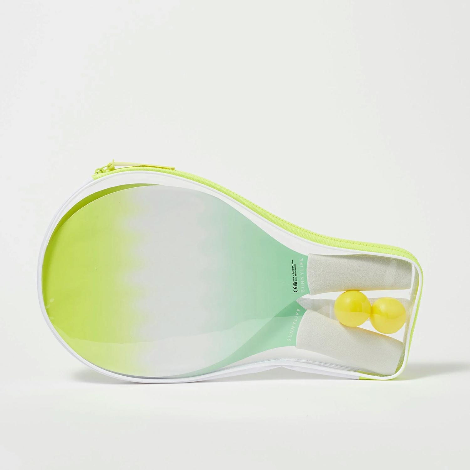 SunnyLIFE Sea Seeker Dip Dye Strandschaufel-Set – 2 Schläger + 2 Bälle, Grün