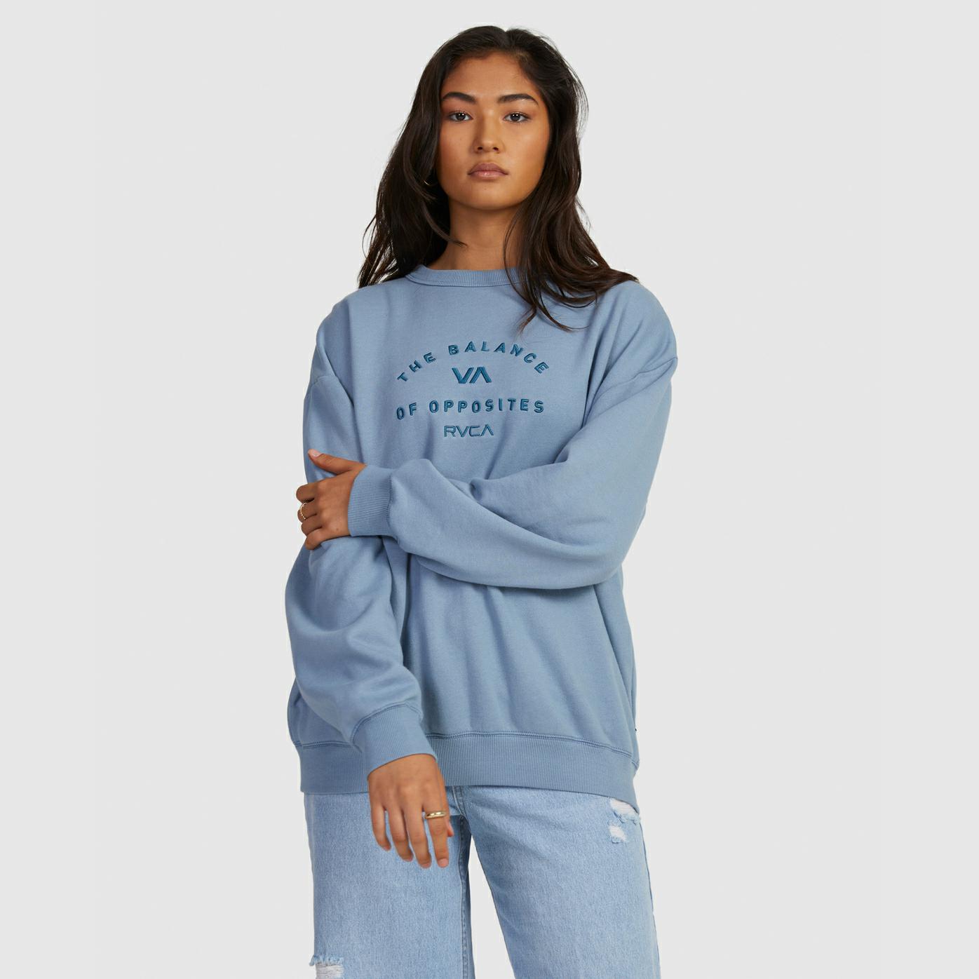 RVCA Womens Ivy Stripe Crew Neck (Terra Brown) main image 1