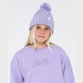 Rusty Rollin Beanie Girls Lavender. Rusty Beanies And Scarves in Girls Beanies And Scarves & Girls Headwear. Code: HBG0005