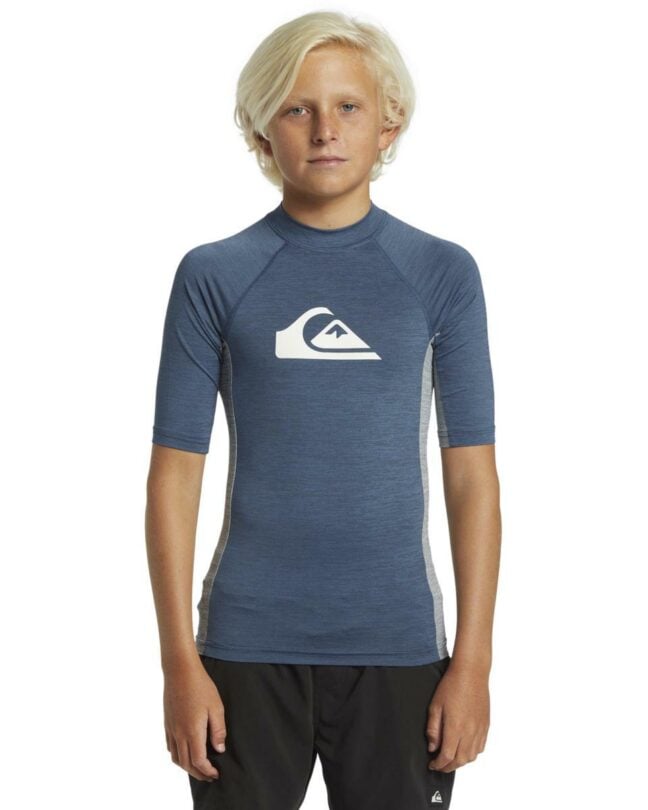 Quiksilver Everyday Upf50 Comp Ss Y Vintage Indigo Heath. Quiksilver Rashvests in Boys Rashvests & Boys Wetsuits. Code: AQBWR03058
