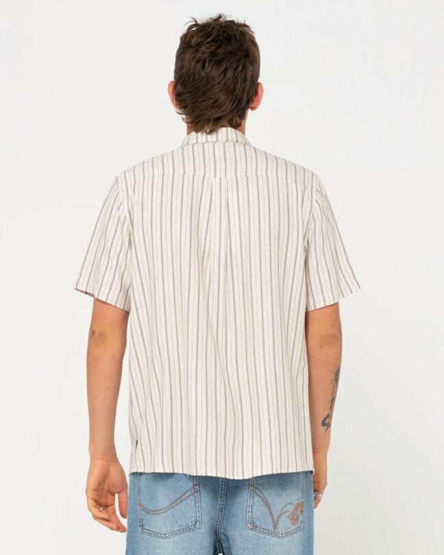 Rusty Pinstripe Ss Shirt White. Rusty Shirts - Short Sleeve in Mens Shirts - Short Sleeve & Mens Shirts. Code: WSM1152