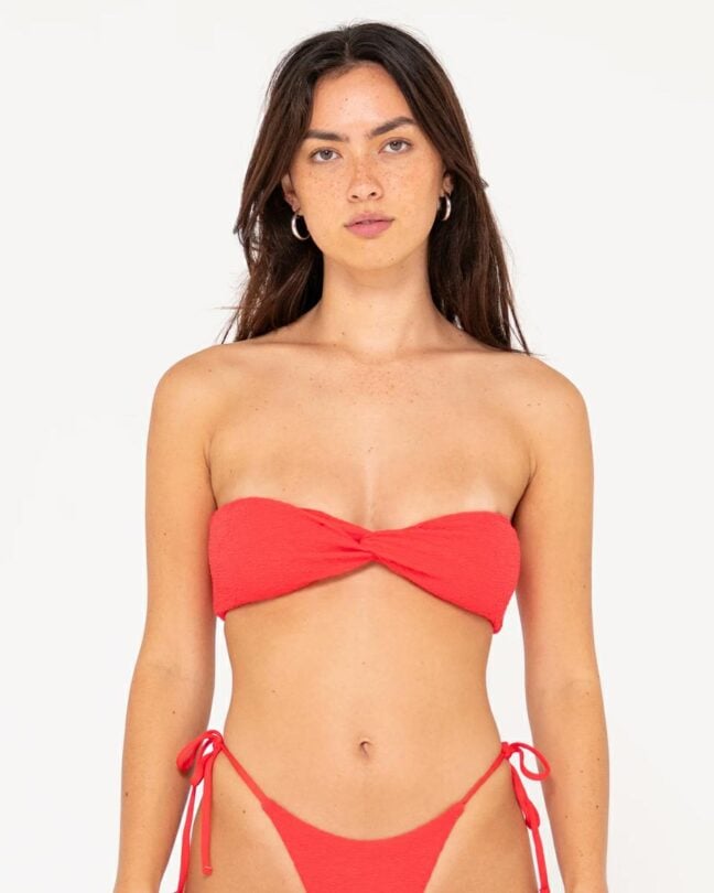 Rusty Sandalwood Twist Bandeau Bikini Top Fiesta Red. Rusty Swimwear - Separates in Womens Swimwear - Separates & Womens Swimwear. Code: SWL1633