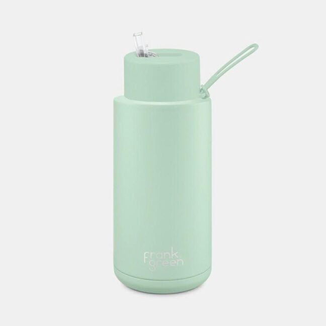Frank Green 34 Oz Stainless Steel Ceramic Bottle With Lid And 170mm Gold Straw Mint Gelato. Frank Green Drinkware in Generic Drinkware & Generic Accessories. Code: B05509