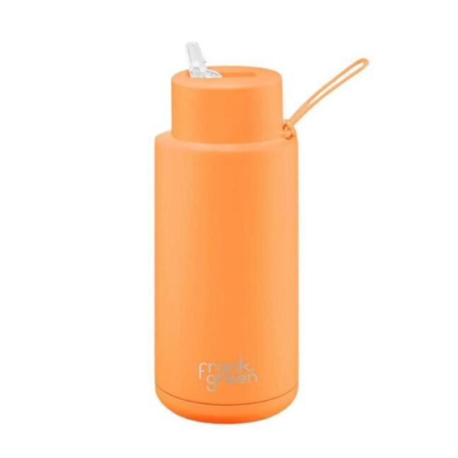 Frank Green 34 Oz Stainless Steel Ceramic Bottle With Lid And 170mm Gold Straw Neon Orange. Frank Green Drinkware in Generic Drinkware & Generic Accessories. Code: B05509