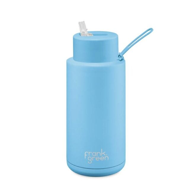 Frank Green 34 Oz Stainless Steel Ceramic Bottle With Lid And 170mm Gold Straw Sky Blue. Frank Green Drinkware in Generic Drinkware & Generic Accessories. Code: B05509