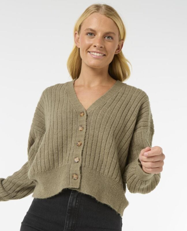 Rip Curl Afterglow Cardi Olive. Rip Curl Knitwears in Womens Knitwears & Womens Jackets, Jumpers & Knits. Code: 00VWKN