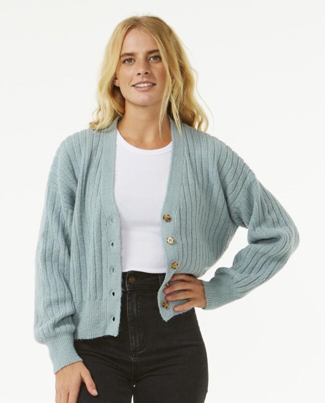 Rip Curl Afterglow Cardi Dusty Blue. Rip Curl Knitwears in Womens Knitwears & Womens Jackets, Jumpers & Knits. Code: 00VWKN