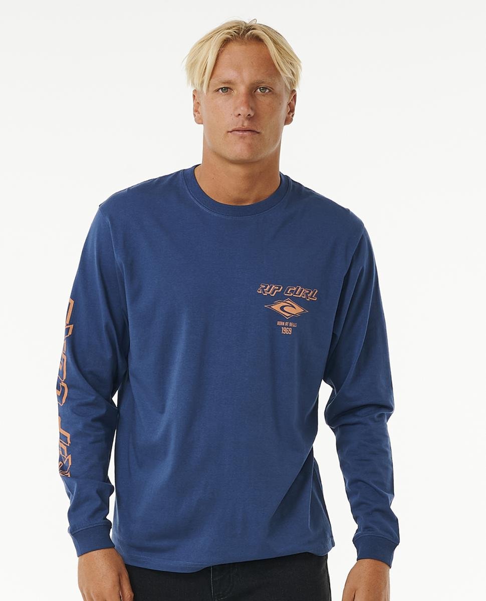 Rip Curl Fade Out Icon L/s Tee Washed Navy. Rip Curl Tees - Long Sleeve in Mens Tees - Long Sleeve & Mens T-shirts & Singlets. Code: 0BQMTE