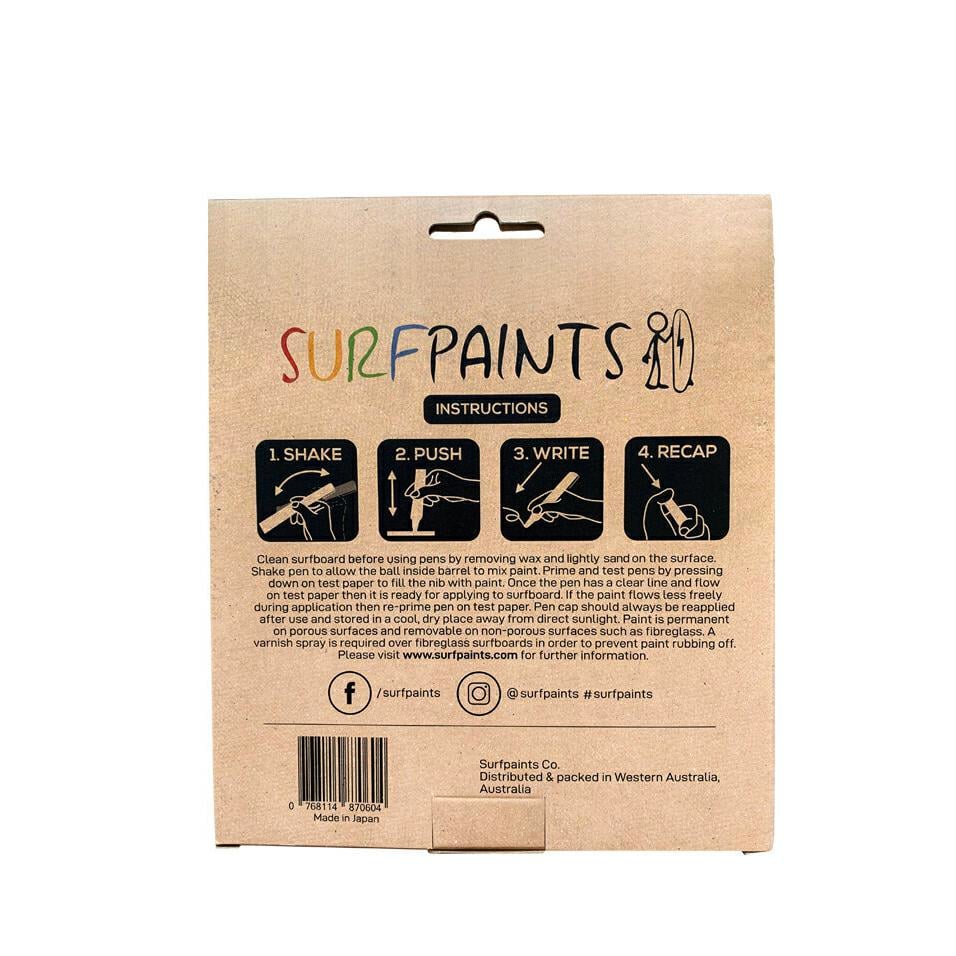 Surfpaints Surfboard Paint Pens 8 Pack - Primary Set Assorted. Surfpaints Parts in Boardsports Parts & Boardsports Surf. Code: SURFPAINTS