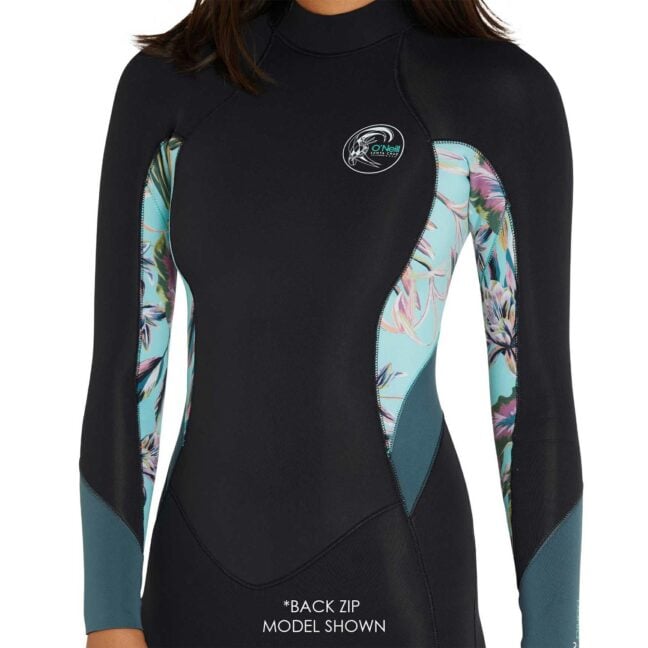Oneill Womens Bahia 3/2mm Steamer Chest Zip Wetsuit Al2 Blk/alh/shd. Oneill Steamers in Womens Steamers & Womens Wetsuits. Code: 96424