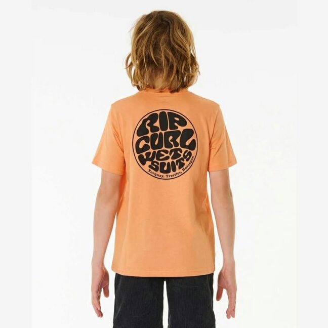 Rip Curl Wetsuit Icon Tee - Kids (8-16 Years) Peach Nectar. Rip Curl Tees in Boys Tees & Boys T-shirts & Singlets. Code: 049BTE
