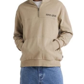 Rvca United Half Zip Crew Mushroom. Rvca Sweats in Mens Sweats & Mens Jackets, Jumpers & Knits. Code: UVYFT00330