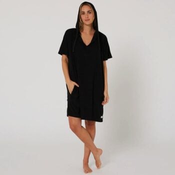 Ocean And Earth Ladies V Neck Terry Ponch Dull Black. Ocean And Earth Towels - Hooded in Womens Towels - Hooded & Womens Accessories. Code: ALTW27