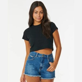Rip Curl Classic Ribbed Tee Black. Rip Curl Tees in Womens Tees & Womens T-shirts & Singlets. Code: 08AWTE