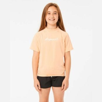 Rip Curl Short Sleeve Script Rash Vest - Girl (8- 16 Years) Peach. Rip Curl Rashvests in Girls Rashvests & Girls Wetsuits. Code: 11CGRV