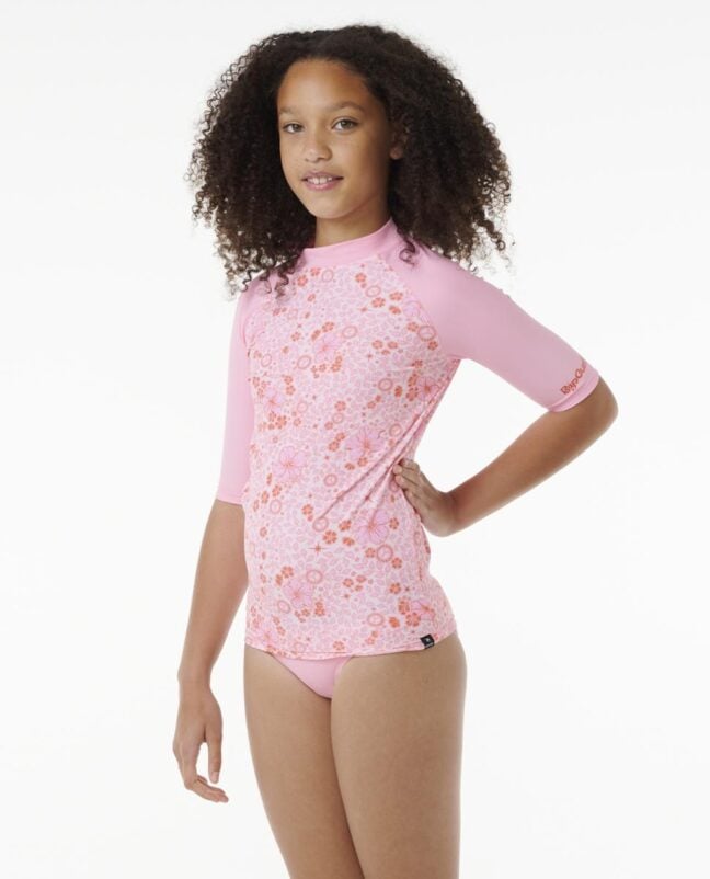 Rip Curl Summer Solstice Short Sleeve Rash Vest - Girls (8-16 Years) Bright Pink. Rip Curl Rashvests in Girls Rashvests & Girls Wetsuits. Code: 12XGRV