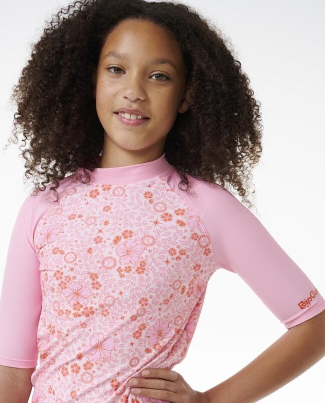 Rip Curl Summer Solstice Short Sleeve Rash Vest - Girls (8-16 Years) Bright Pink. Rip Curl Rashvests in Girls Rashvests & Girls Wetsuits. Code: 12XGRV
