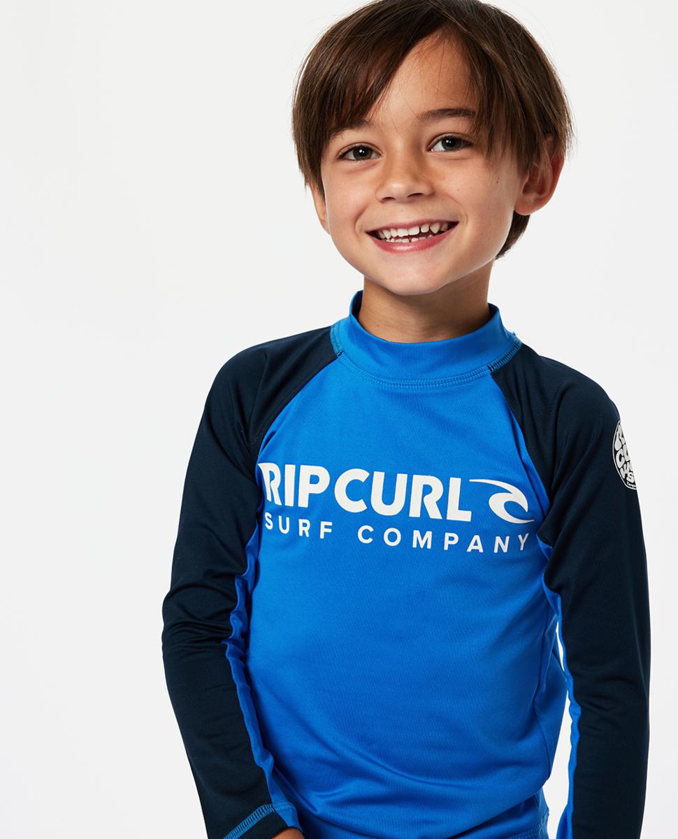 2025 Rip Curl Toddler Brand Wave UPF Long Sleeve Rash Vest TNRTRV Blue Gum P 46077
