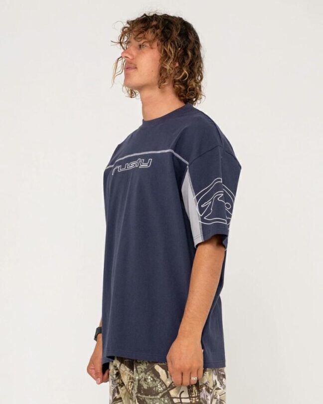Rusty Cyberwave Short Sleeve Te Dbl. Rusty Tees in Mens Tees & Mens T-shirts & Singlets. Code: TTM3061
