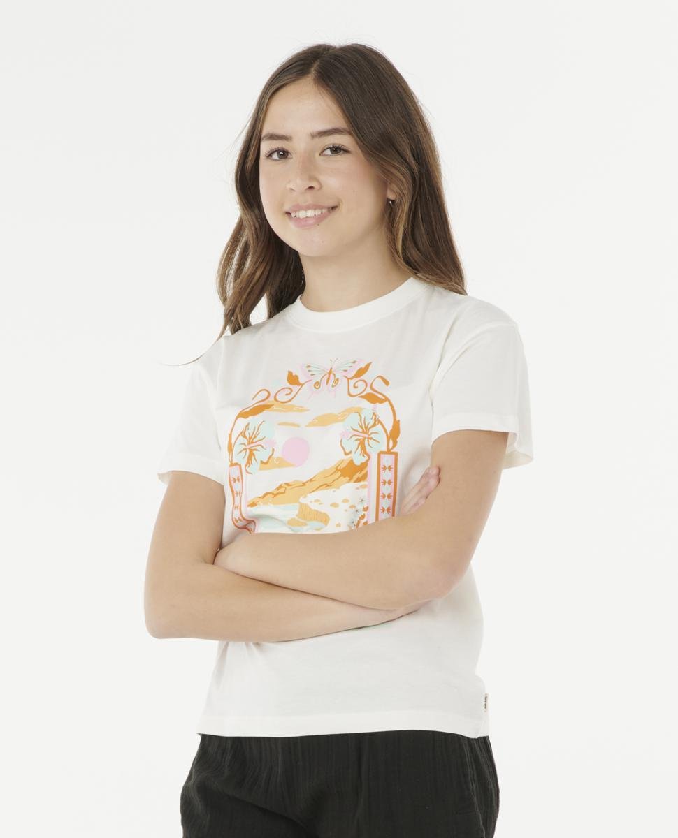 Rip Curl Sunset Skies Art Tee - Girls (8-16 Years) Bone. Rip Curl Tees in Girls Tees & Girls T-shirts & Singlets. Code: 050GTE