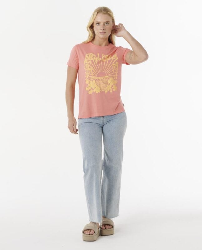 Rip Curl Keepsakes Standard Tee Washed Watermelon. Rip Curl Tees in Womens Tees & Womens T-shirts & Singlets. Code: 0J8WTE