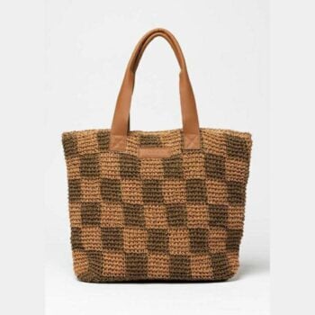 Rusty Checkmate Straw Beach Bag Chocolate. Rusty Handbags in Womens Handbags & Womens Bags. Code: BFL1162
