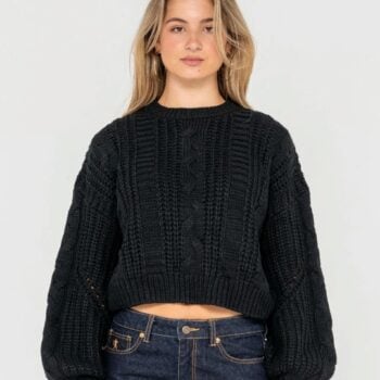 Rusty Folktale Crop Chunky Knit Black. Rusty Knitwears in Womens Knitwears & Womens Jackets, Jumpers & Knits. Code: CKL0445