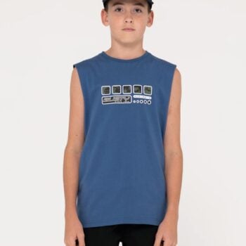 Rusty Second Summer Muscle Boys Delft Blue. Rusty Singlets & Tanks in Boys Singlets & Tanks & Boys T-shirts & Singlets. Code: MSB0101