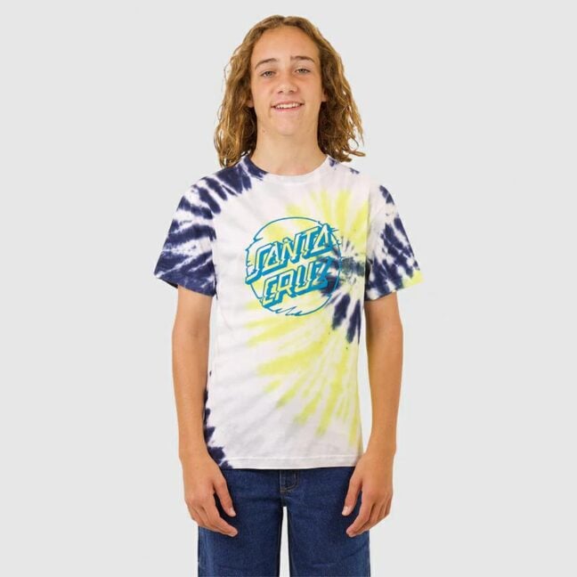 Santa Cruz Skateboards Vivid Dot Mono Tee Navy Tie Dye. Santa Cruz Skateboards Tees in Boys Tees & Boys T-shirts & Singlets. Code: SB224-SS07