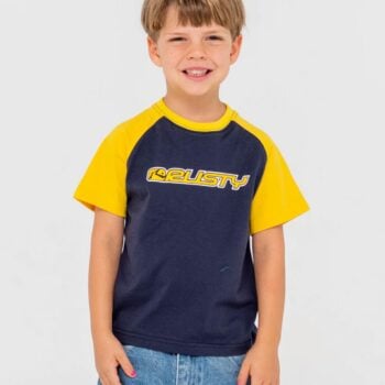 Rusty Swaglan Raglan Short Slee Navy Blue. Rusty Tees in Toddlers Tees & Toddlers T-shirts & Singlets. Code: TTR2518