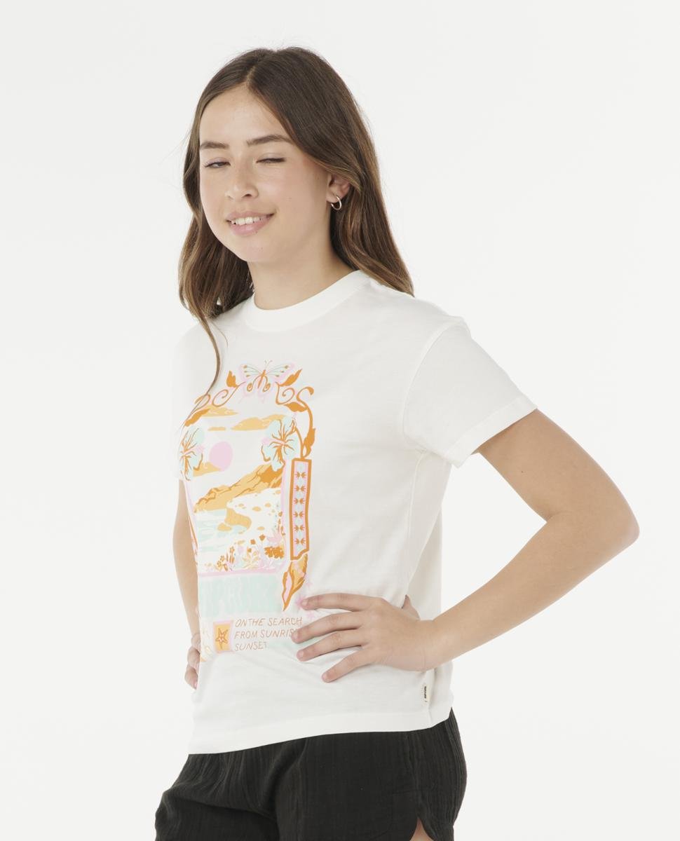 Rip Curl Sunset Skies Art Tee - Girls (8-16 Years) Bone. Rip Curl Tees in Girls Tees & Girls T-shirts & Singlets. Code: 050GTE