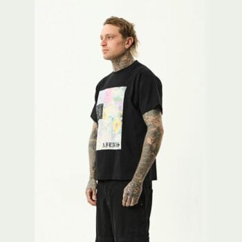 Afends Sadworld Hweight Boxt Tee Black. Afends Tees in Mens Tees & Mens T-shirts & Singlets. Code: M253020