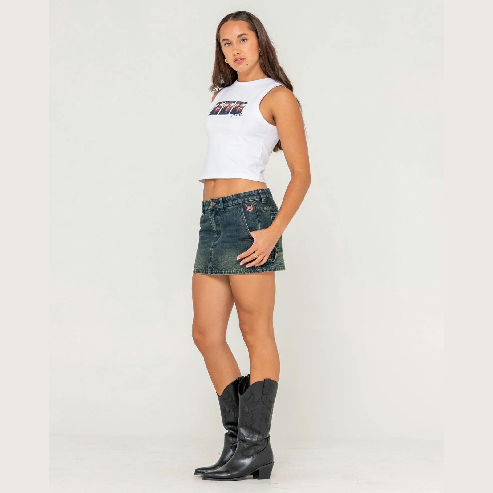 Rusty Billie Low Rise Denim Min Dark N Dirty. Rusty Skirts in Womens Skirts & Womens Skirts, Dresses & Jumpsuits. Code: SKL0634