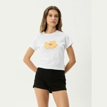 Afends Dark Haven Baby Tee White. Afends Tees in Womens Tees & Womens T-shirts & Singlets. Code: W253002