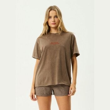 Afends Fatigued Oversized Tee Coffee. Afends Tees in Womens Tees & Womens T-shirts & Singlets. Code: W253014