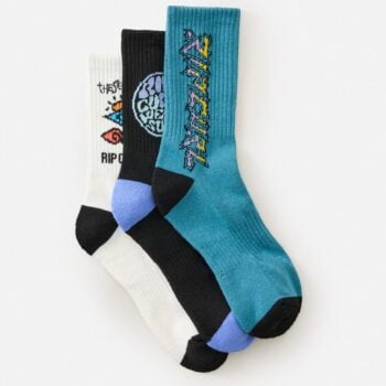 Rip Curl Logo Crew Sock 3-pk - Boy Black/white. Rip Curl Socks, Underwear, Pyjamas in Boys Socks, Underwear, Pyjamas & Boys Footwear. Code: 008BSO