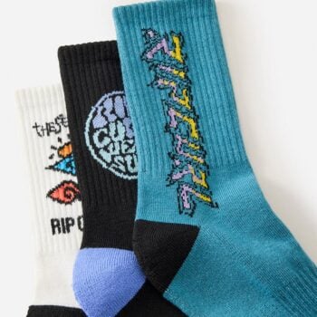 Rip Curl Logo Crew Sock 3-pk - Boy Black/white. Rip Curl Socks, Underwear, Pyjamas in Boys Socks, Underwear, Pyjamas & Boys Footwear. Code: 008BSO