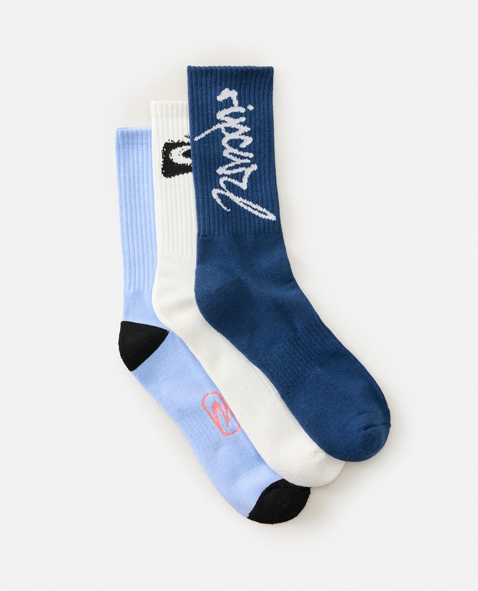 Rip Curl Retro Crew Sock 3-pk Dark Navy. Rip Curl Socks, Underwear, Pyjamas in Mens Socks, Underwear, Pyjamas & Mens Footwear. Code: 00GMSO
