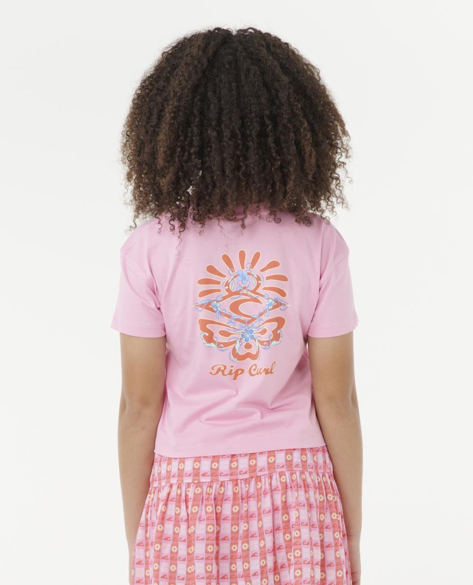 Rip Curl Sunset Skies Crop Tee - Girls (8-16 Years) Bright Pink. Rip Curl Tees in Girls Tees & Girls T-shirts & Singlets. Code: 052GTE